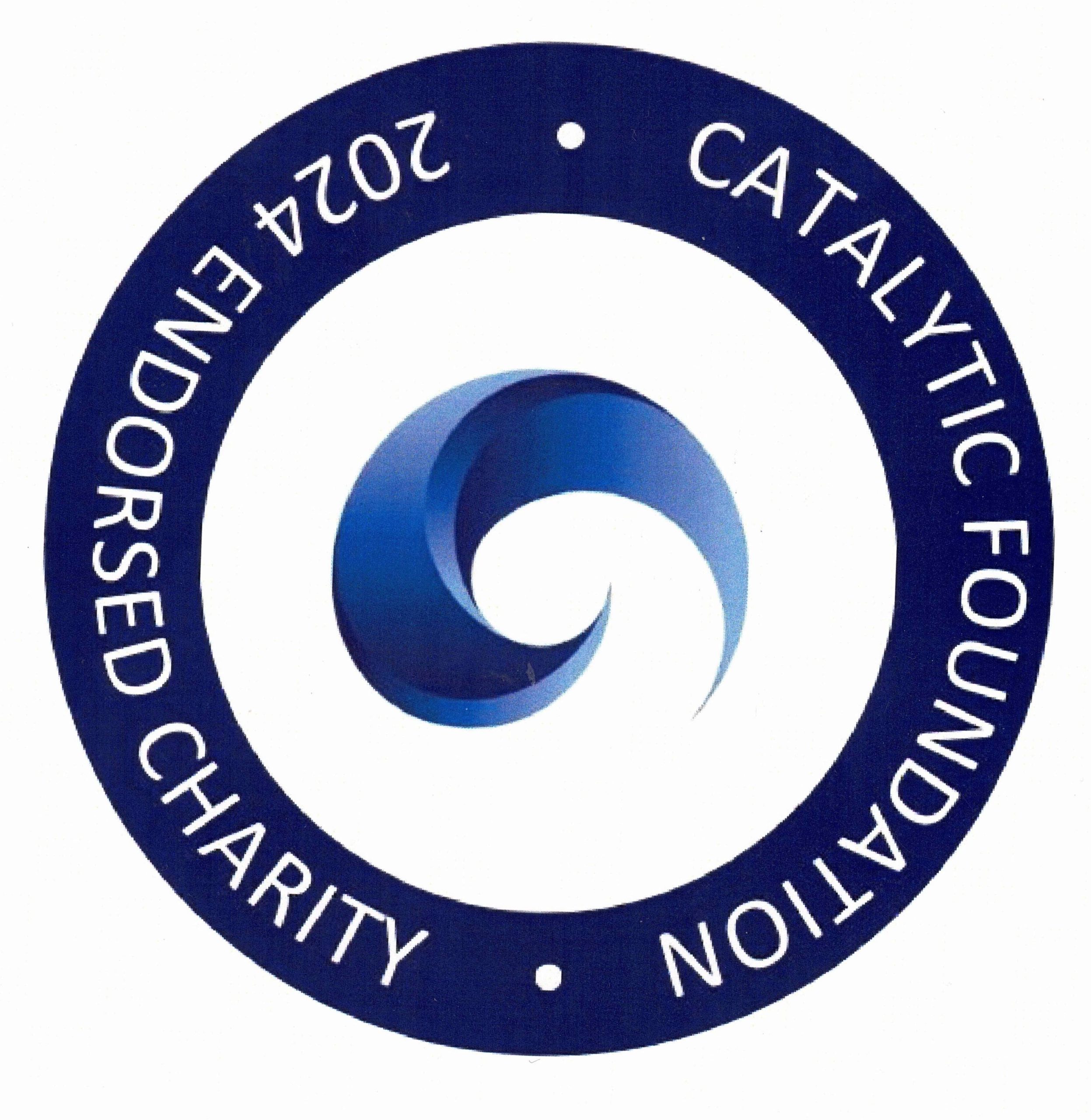 Catalytic Foundation sticker stating that DCM is a 2024 endorsed charity